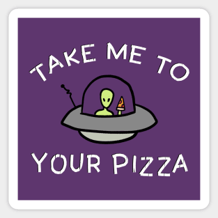 Pizza Alien Sticker